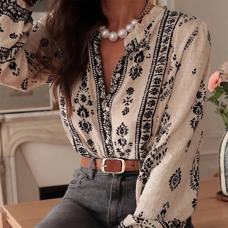 Elegant Printed Shirts For Women - Flowy Bohemian Shirts