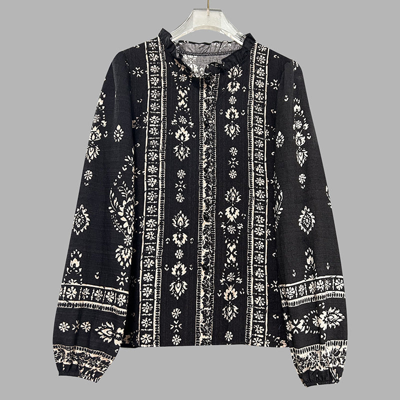 Elegant Printed Shirts For Women - Flowy Bohemian Shirts