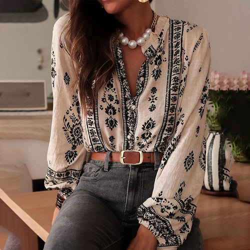 Elegant Printed Shirts For Women - Flowy Bohemian Shirts