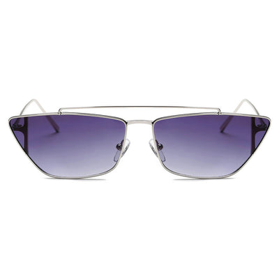 ESTEVAN | Women Metal Retro Flat Lens Rectangular Sunglasses
