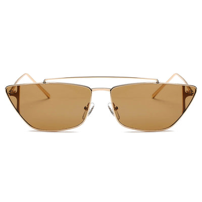 ESTEVAN | Women Metal Retro Flat Lens Rectangular Sunglasses