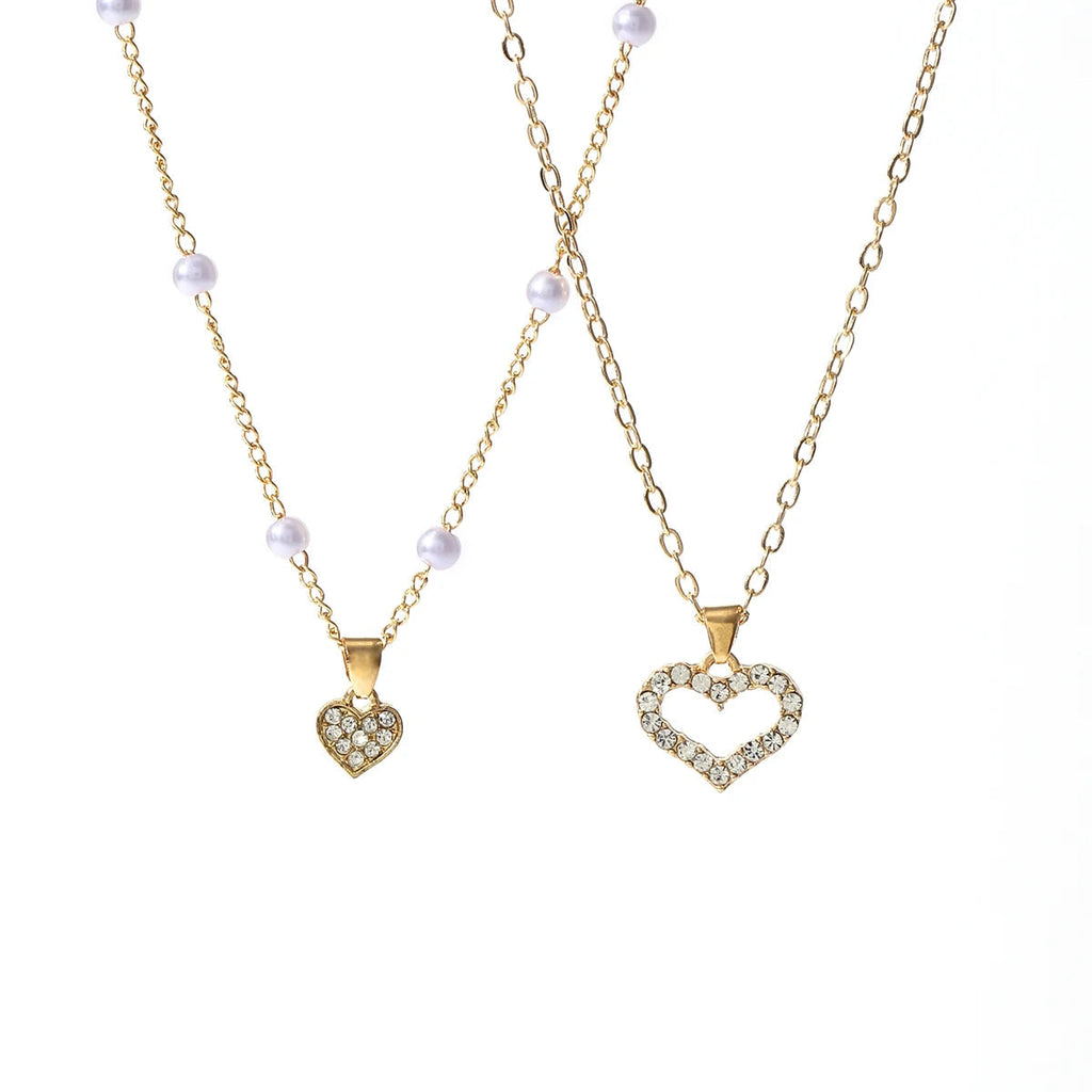 Exquisite Rhinestone Heart Pendant Necklace