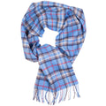 Alpaca wool blue checkered scarf